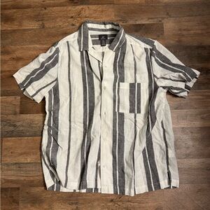 H&M Black and White Striped Casual Shirt